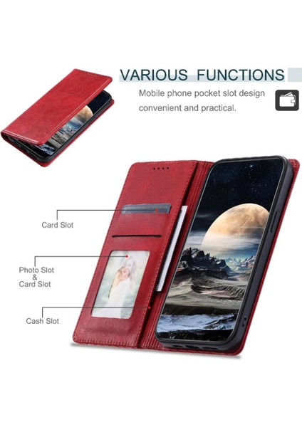 IPhone Se3 Kart Yuvaları Tutucu Manyetik Ince Cüzdan Koruyucu Için Flip Case (Yurt Dışından)