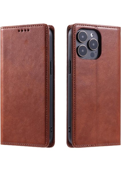 IPhone 15 Pro Kart Yuvaları Tutucu Ince Cüzdan Manyetik Pu Için Flip Case (Yurt Dışından)