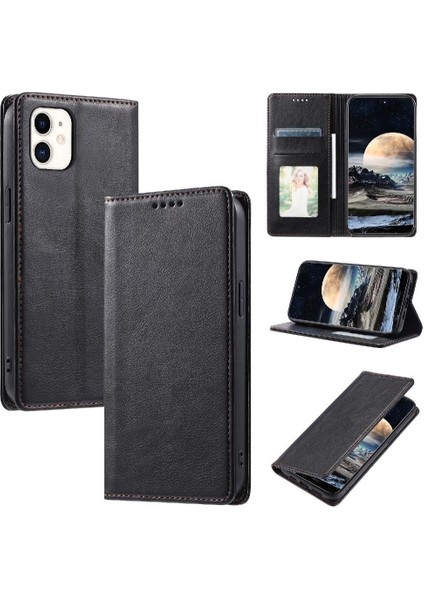 IPhone 12 Pu Deri Koruyucu Kart Yuvaları Tutucu Ince Için Flip Case (Yurt Dışından)
