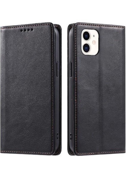 IPhone 12 Pu Deri Koruyucu Kart Yuvaları Tutucu Ince Için Flip Case (Yurt Dışından)