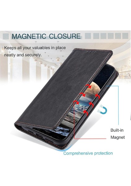 IPhone 12 Pu Deri Koruyucu Kart Yuvaları Tutucu Ince Için Flip Case (Yurt Dışından)