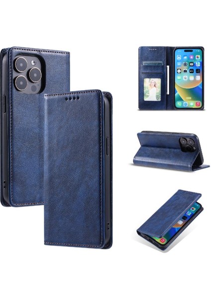IPhone 13 Pro Max Manyetik Ince Cüzdan Koruyucu Pu Deri Için Flip Case (Yurt Dışından)