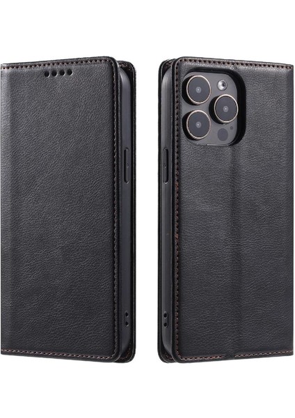 IPhone 16 Pro Max Manyetik Ince Cüzdan Koruyucu Pu Deri Için Flip Case (Yurt Dışından)