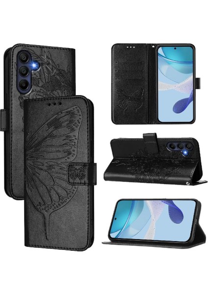 Galaxy A16 4g Kabartma Kelebek Manyetik Kapak Kapak Için Kılıf (Yurt Dışından)