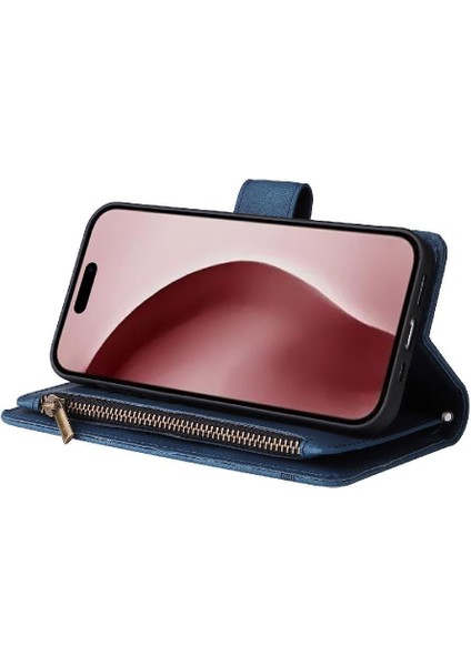 Iphone 16 Pro Vaka Uzun Kayış Cüzdan Kart Yuvaları Manyetik ile Uyumlu (Yurt Dışından)