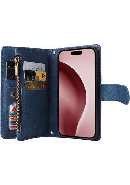 Iphone 16 Pro Vaka Uzun Kayış Cüzdan Kart Yuvaları Manyetik ile Uyumlu (Yurt Dışından)
