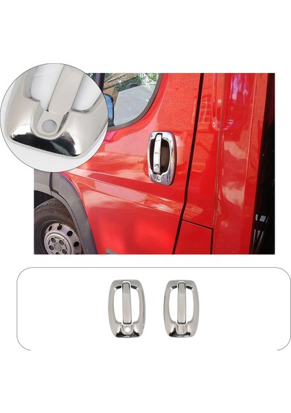 Citroen Jumper/relay Uyumlu 2006 Ve Üzeri Krom Kapı Kolu Ve Çerçeve 2 Kapı Paslanmaz Çelik