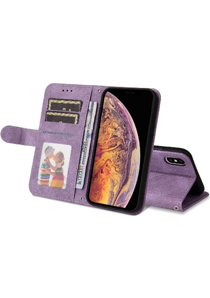 IPhone Xs Max Vaka Cüzdan Kısa Kayış Uzun Kayış Kart Yuvası ile Uyumlu (Yurt Dışından)