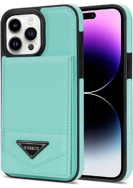IPhone 15 Pro Max Slim Case Kickstand Pu Deri Manyetik ile Uyumlu (Yurt Dışından)