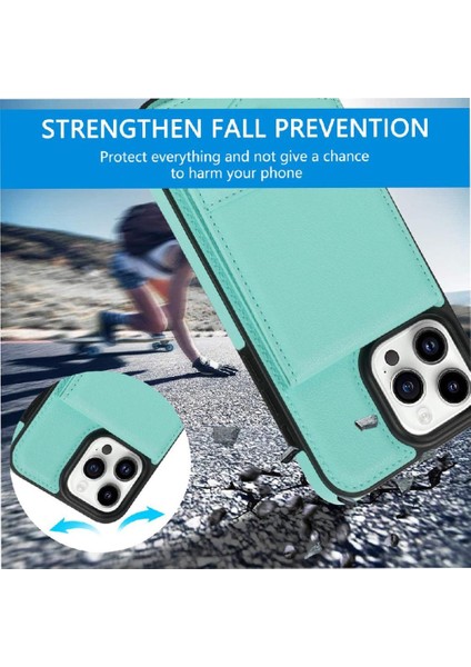 IPhone 15 Pro Max Slim Case Kickstand Pu Deri Manyetik ile Uyumlu (Yurt Dışından)