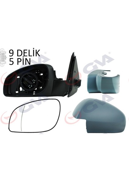 Diş Dikiz Aynasi Sol Vectra C 03 Elektrikli Isitmali Astarli Asferik 5 Fiş VM-966EHPAL Gnzrz