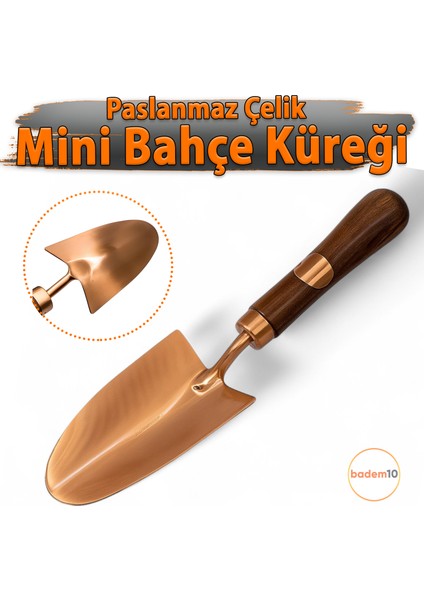 Paslanmaz Çelik Ergonomik Saplı Geniş Bahçe Küreği Çapa Tırmık Tarla Çim Peyzaj Bitki Fide Çiçek