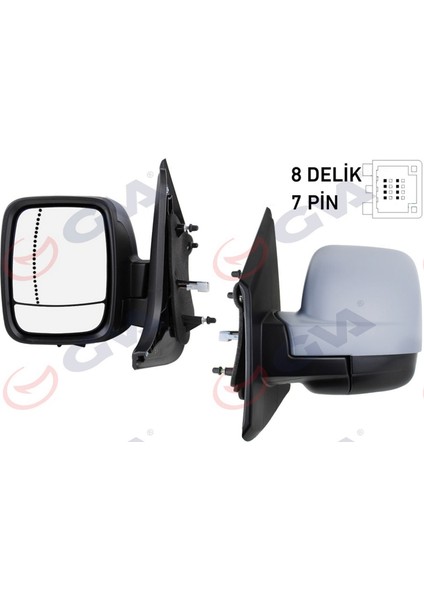 Diş Dikiz Aynasi Sol Trafic-Vivaro 14 Elektrikli Isitmali Astarli Asferik 5 Fiş VM-976EHPAL Gnzrz