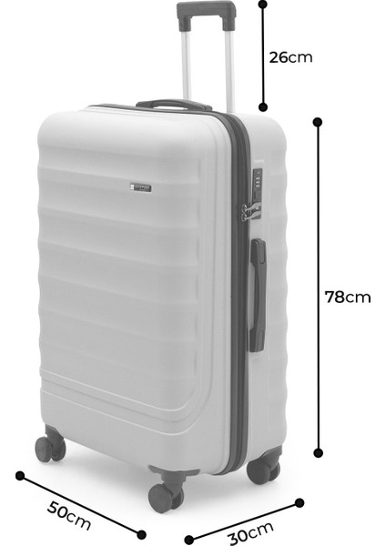 Babil Lüx Abs Büyük Boy Valiz 75 cm indirimleri