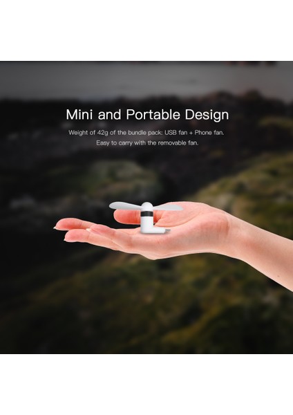 Mini USB Fan + Type-C Telefon Fanı Taşınabilir Soğutma Fanı Esnek Soğutucu Type-C Cihazlar Dizüstü Bilgisayar (Beyaz) (Yurt Dışından) fiyatları