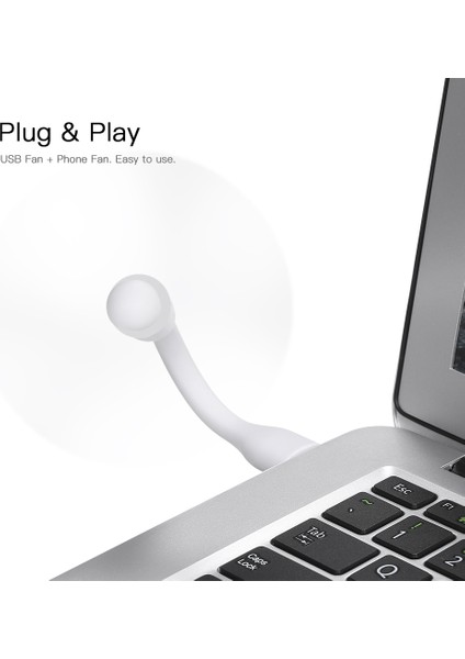 Mini USB Fan + Type-C Telefon Fanı Taşınabilir Soğutma Fanı Esnek Soğutucu Type-C Cihazlar Dizüstü Bilgisayar (Beyaz) (Yurt Dışından) indirimleri