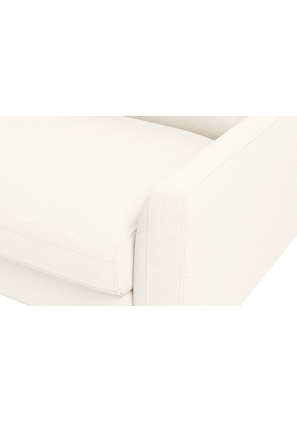 AJ107 Tekli Koltuk Berjer Latte Keten Kumaş Modern Ahşap Ceviz Ayak
