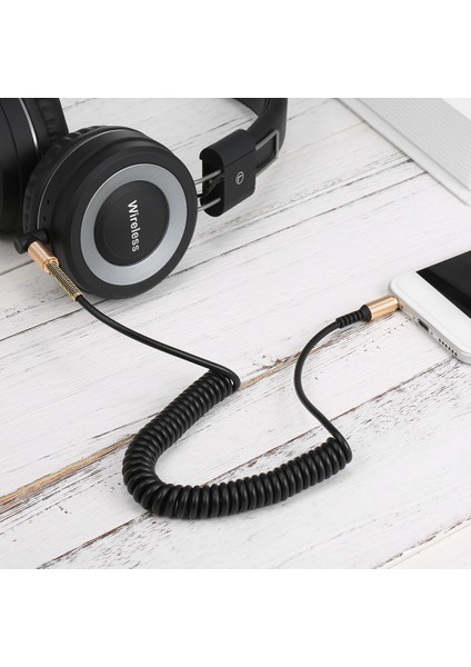 1.7 Metre Ses Uzatma Kablosu 3.5mm Jack Erkek - Erkek Aux Kablosu 3.5 mm Ses Uzatma Kablosu Yaylı Gerilebilir Telefon Sarma Hattı Bilgisayar Cep Telefonları Amplifikatör Için (Yurt Dışından) fırsatları