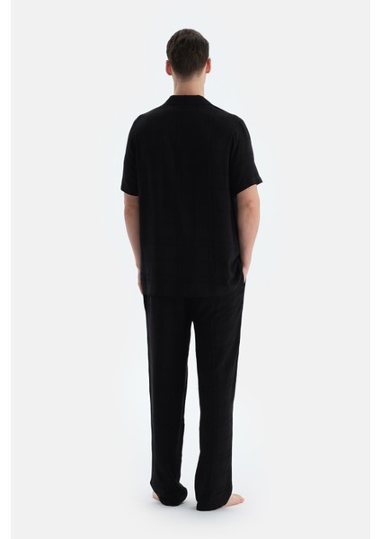 Siyah Çizgili Dokuma Groom Pantolon fiyatları