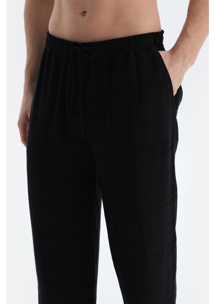 Siyah Çizgili Dokuma Groom Pantolon indirimleri