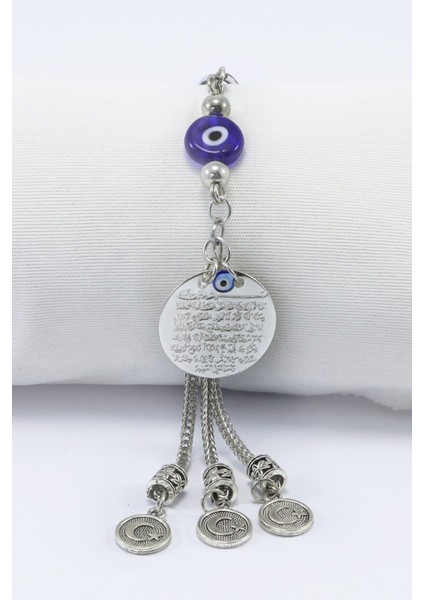 Yassı Nazar Boncuklu Salkım Ay Yıldız Metal Ayetel Kürsi Araba Dikiz Ayna Süsü fırsatları