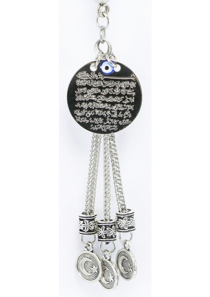 Yassı Nazar Boncuklu Salkım Ay Yıldız Metal Ayetel Kürsi Araba Dikiz Ayna Süsü indirimleri