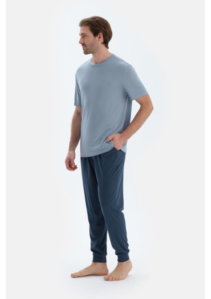 Lacivert Jogger Paça Basıc Penye Modal Pantolon modelleri