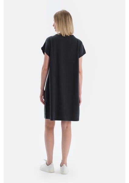 Siyah Düşük Omuzlu Kısa Kollu Modal Elbise fiyatları