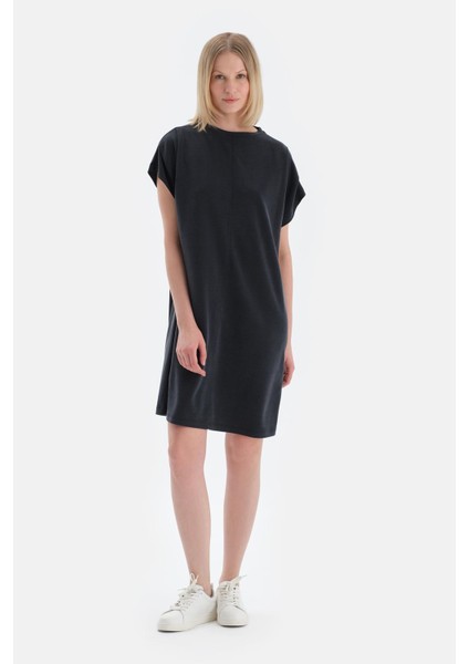 Siyah Düşük Omuzlu Kısa Kollu Modal Elbise fırsatları