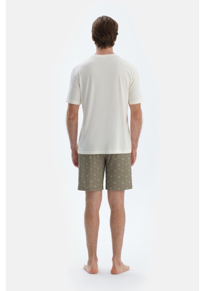 Açık Yeşil Metraj Baskılı Penye Modal Şort fiyatları