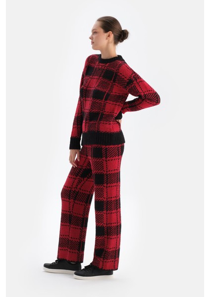 Kırmızı Ekoseli Polar Sweatshırt modelleri