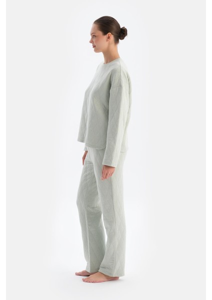 Açık Gri Kapitone Pijama Altı