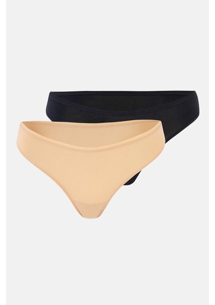 Siyah-Ten 2'li Modal Brazilian Külot