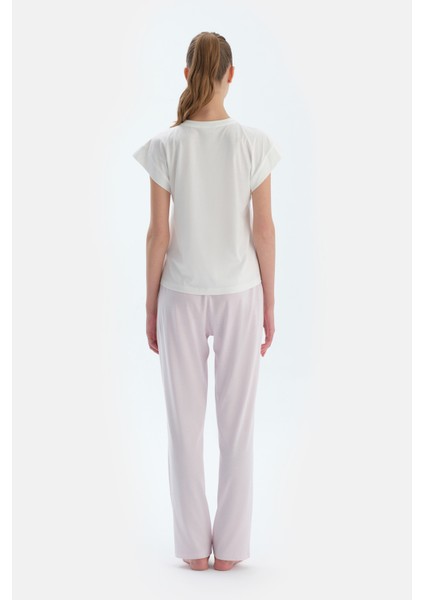 Pembe Metraj Desenli ve Düz Ikili Pijama Altı fiyatları