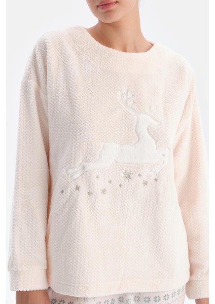 Soft Pembe Soft Geyikli Altı Metraj Baskılı Pijama Takımı indirimleri