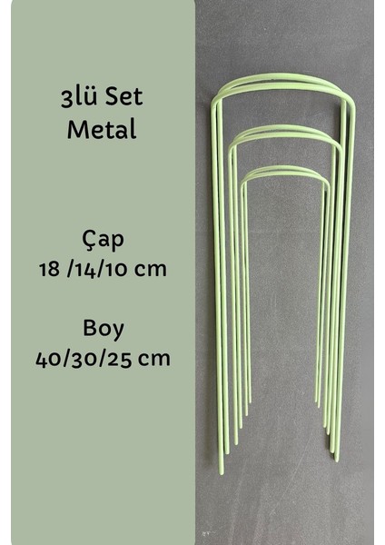 Bitki Destek Kazığı 3lü Set- Metal/yeşil fiyatları