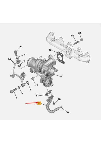 Turbo Yaglama Borusu Peugeot P207 P208 P308 P3008 P5008 P508 Rcz Cıtroen C3 Aırcross (A88) 1.6 16V Ep6