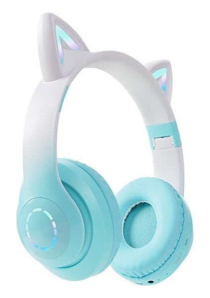 Kedi Kulağı Rengi Değiştiren Bluetooth Kulaklıklar LED Aydınlatma Oyun Kulak Içi Kablosuz Kulaklıklar (Yurt Dışından)