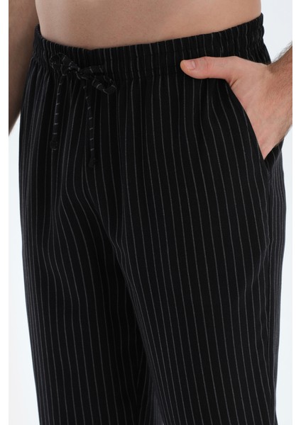 Siyah Çizgili Dokuma Pantolon indirimleri