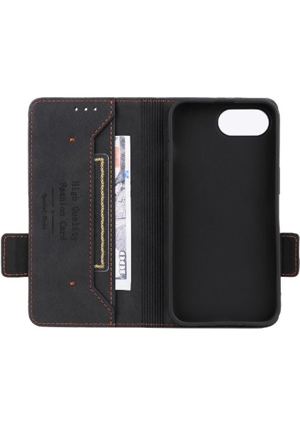Toka Kapağı ile IPhone 16E Kart Tutucu Manyetik Cüzdan Için Flip Case (Yurt Dışından)