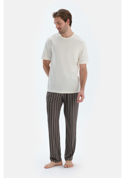 Antrasıt Metraj Baskılı Penye Modal Pantolon