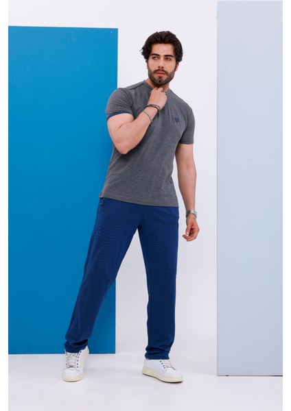 Erkek Battal Beden Antrasit Bisiklet Yaka T-Shirt Alt-Üst Takımı - 130 fırsatları