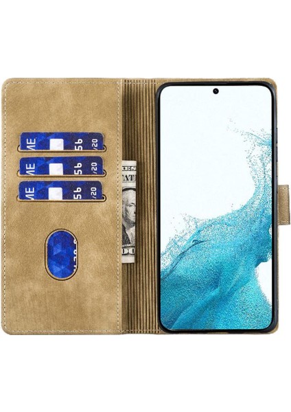 Galaxy S25 Kenar Kabartmalı Sevimli Kedi Tutucu Kapak Için Flip Case (Yurt Dışından)