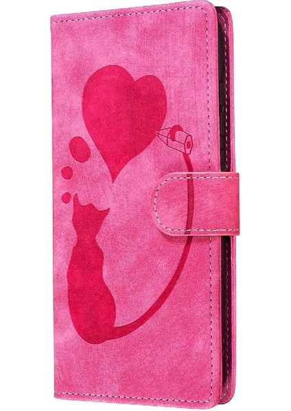 Galaxy S25 Kenar Kabartmalı Sevimli Kedi Tutucu Kapak Için Flip Case (Yurt Dışından)