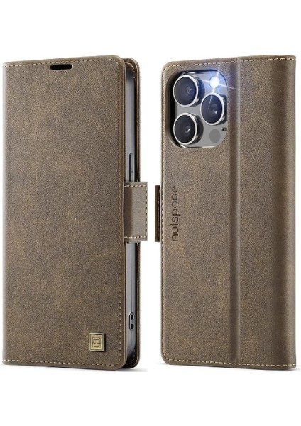 IPhone 15 Pro Max Flip Case Clsssic Tarzı Rfid Engelleme ile Uyumlu (Yurt Dışından)