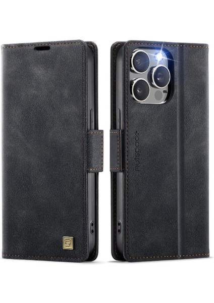 IPhone 15 Pro Max Flip Case Clsssic Tarzı Rfid Engelleme ile Uyumlu (Yurt Dışından)