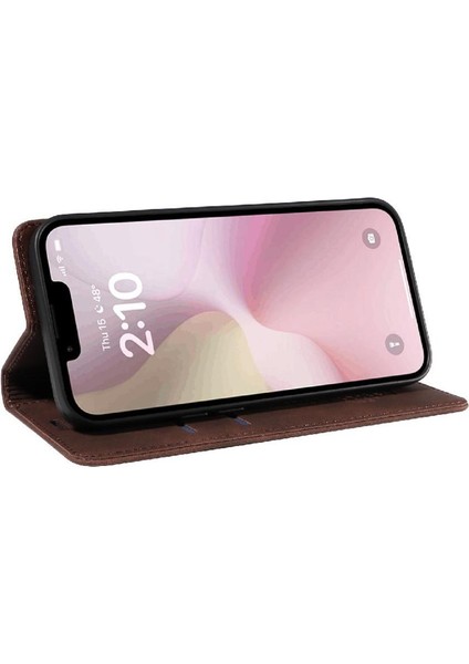 IPhone 16E Pu Deri Koruyucu Folyo Cüzdan Manyetik Için Kılıf (Yurt Dışından)