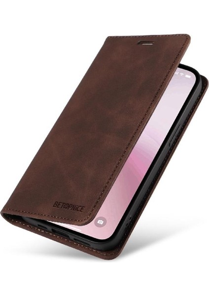 IPhone 16E Pu Deri Koruyucu Folyo Cüzdan Manyetik Için Kılıf (Yurt Dışından)