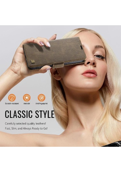 IPhone 14 Pro Flip Case Cüzdan Durumda Ince Rfid Engelleme ile Uyumlu (Yurt Dışından)