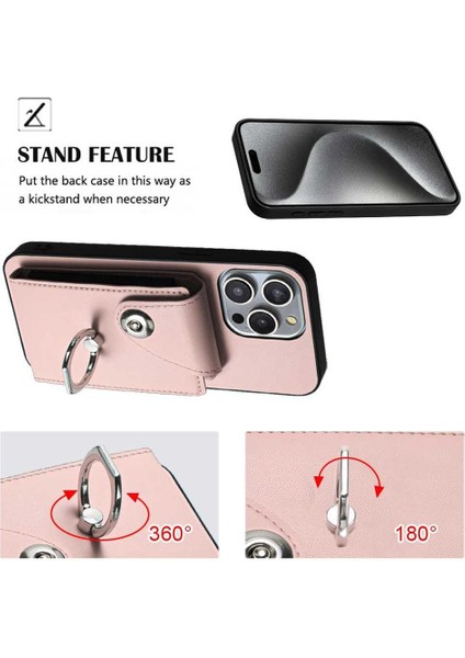 IPhone 15 Pro Yüksek Kaliteli Kickstand Fonksiyonu Için Uyumlu Durumda Doğru (Yurt Dışından)